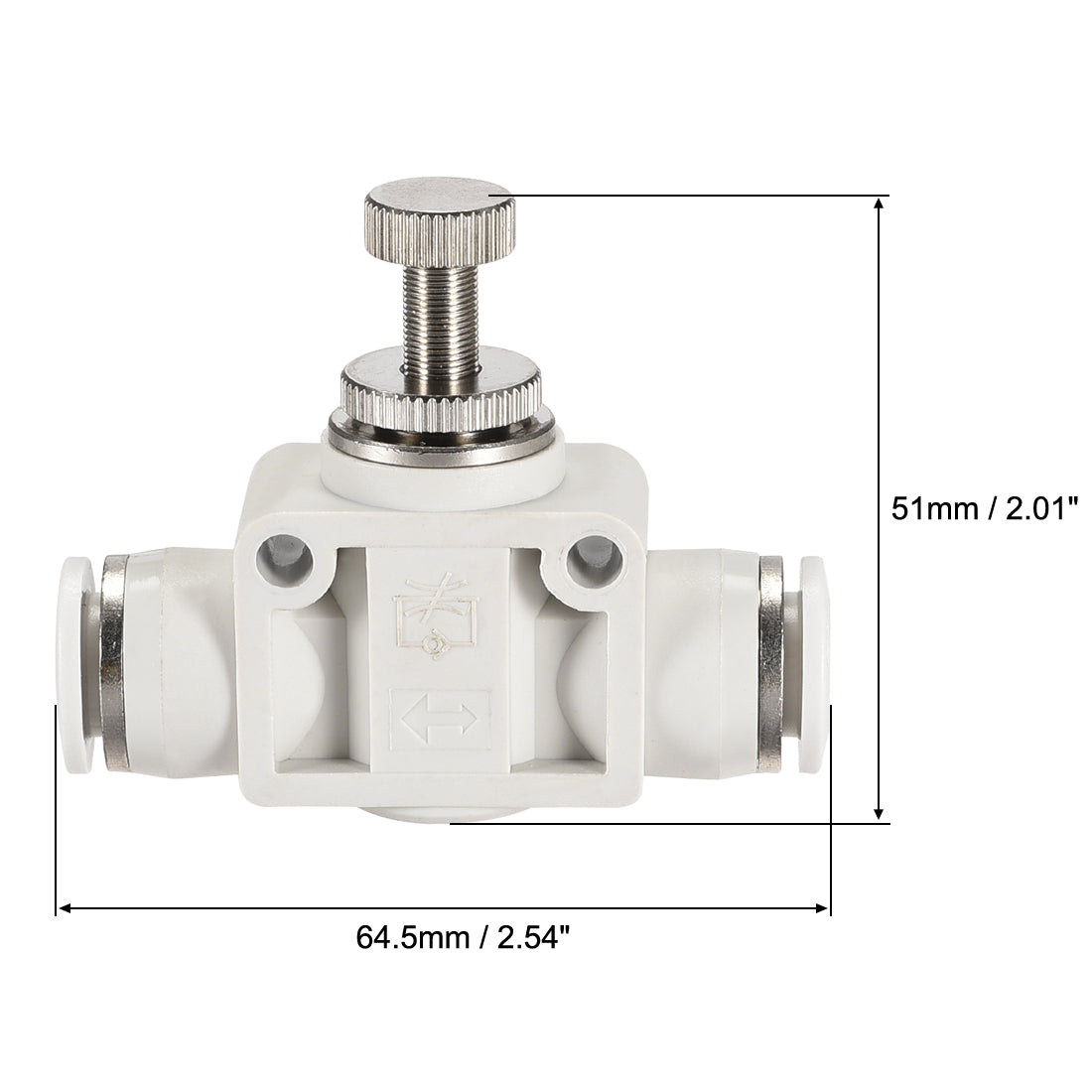 uxcell Uxcell Air Flow Control Valve, In-line Speed Controller Union Straight, 12mm Tube Outer Diameter