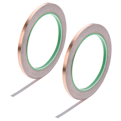 Harfington Uxcell Double Sided Conductive Tape Copper Foil Tape 5mm x 20m for EMI Shielding 2 Roll