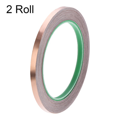 Harfington Uxcell Double Sided Conductive Tape Copper Foil Tape 6mm x 20m for EMI Shielding 2 Roll