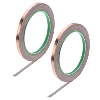 Harfington Uxcell Double Sided Conductive Tape Copper Foil Tape 6mm x 20m for EMI Shielding 2 Roll