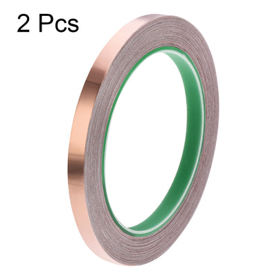 Harfington Uxcell Double Sided Conductive Tape Copper Foil Tape 8mm x 20m for EMI Shielding 2 Roll