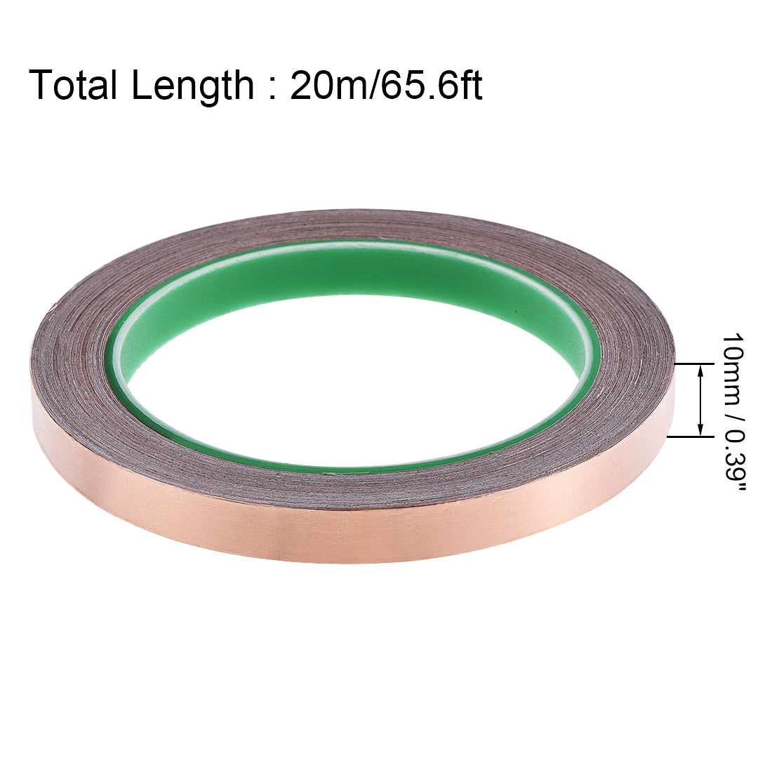 uxcell Uxcell Double Sided Conductive Tape Copper Foil Tape 10mmx20m for EMI Shielding 2 Roll