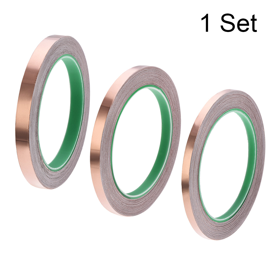 uxcell Uxcell 6mm,8mm,10mm Copper Foil Tape for EMI EMF and RFI Shielding 20m/65.6ft 1 Set
