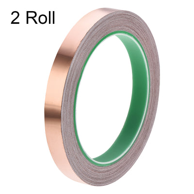 Harfington Uxcell Double Sided Conductive Tape Copper Foil Tape 12mm x 20m for EMI Shielding2 Roll