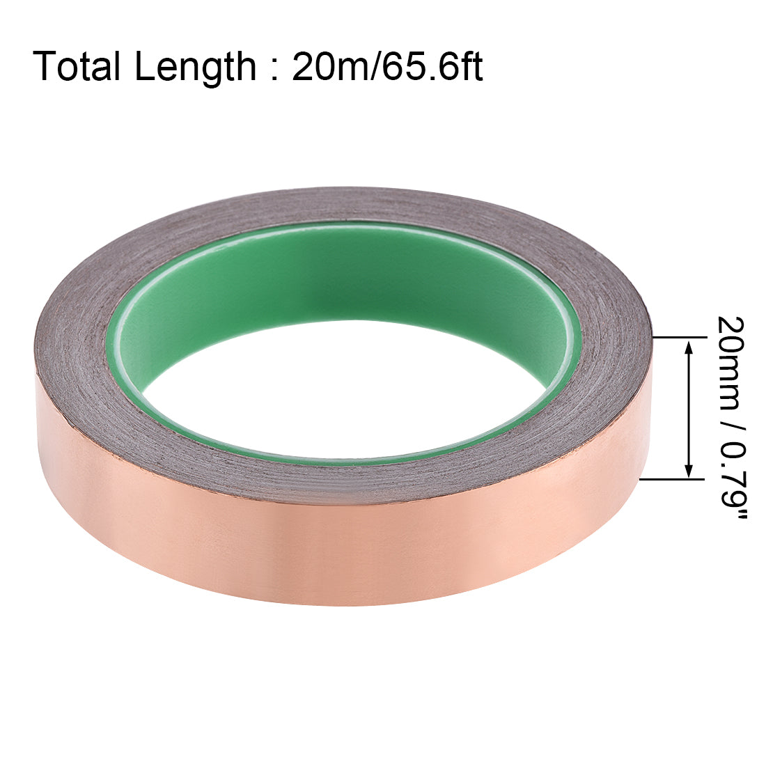 uxcell Uxcell Double Sided Conductive Tape Copper Foil Tape 20mm x 20m for EMI Shielding