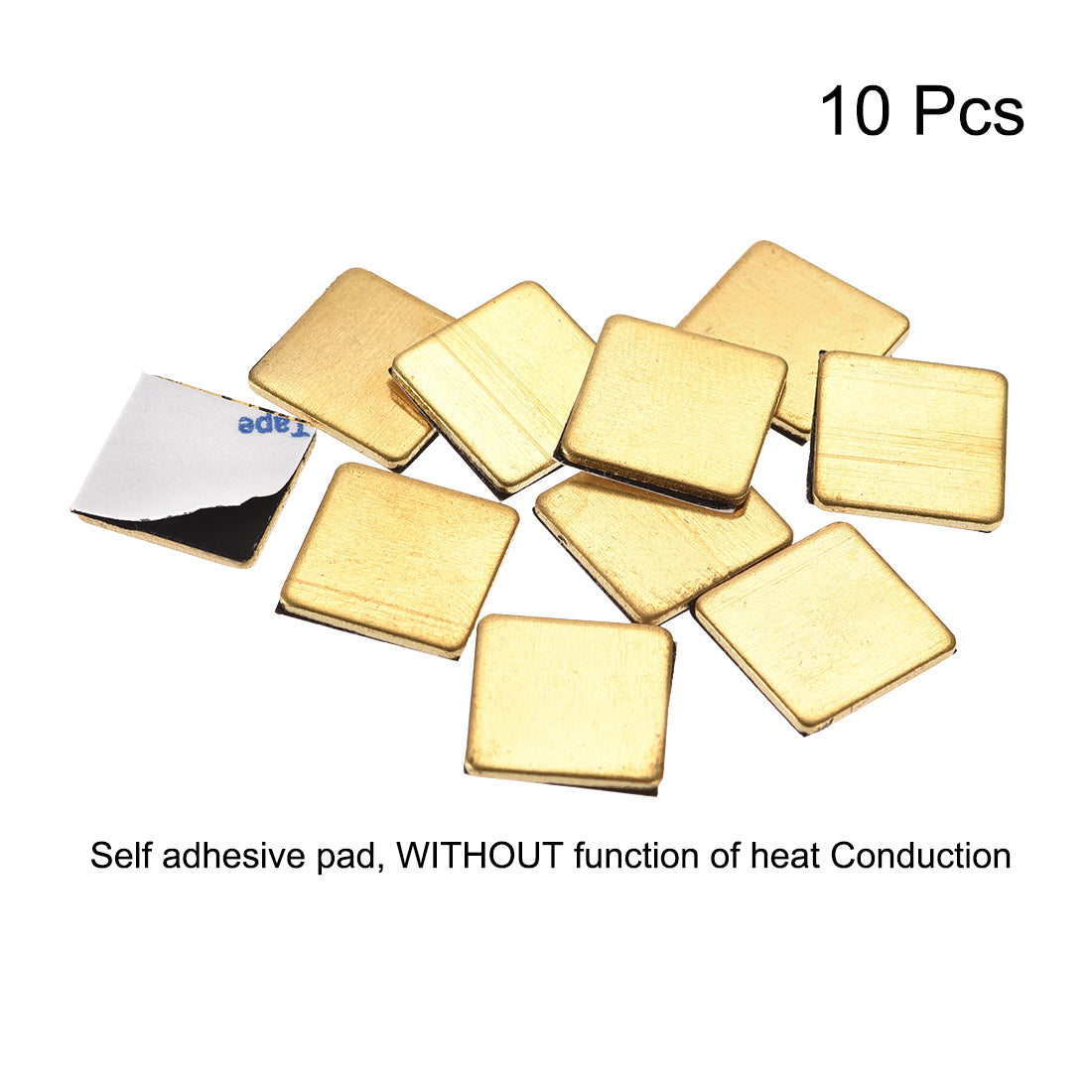uxcell Uxcell Flat IC Chipset Thermal Copper Heatsink with Adhesive Pad for RPI,12x12x1mm 10pcs