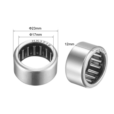 Harfington Uxcell Needle Roller Bearings, Open End Stamping Steel Drawn Cup, Metric