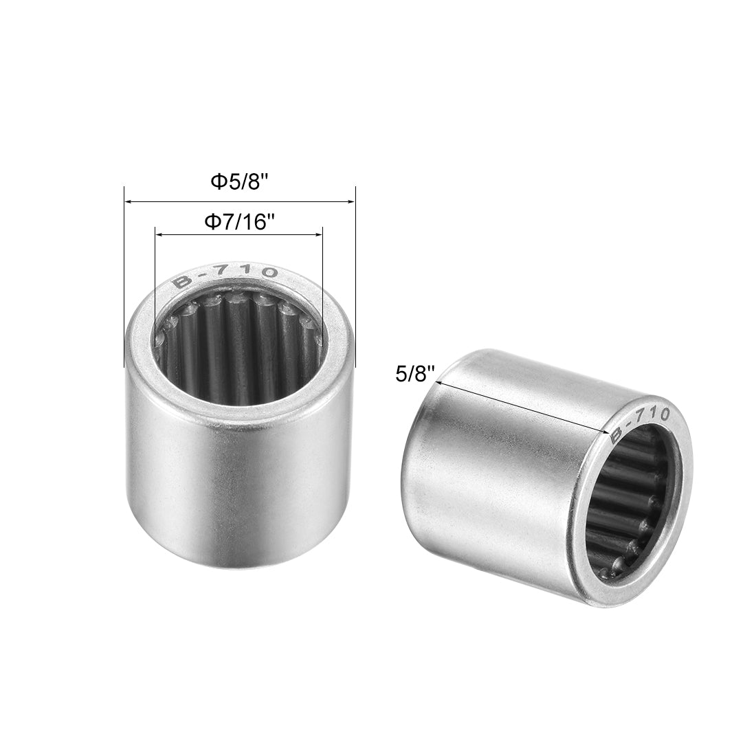 uxcell Uxcell Needle Roller Bearings Open End Full Complement Drawn Cup Inch