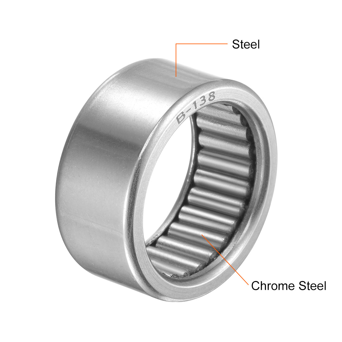 uxcell Uxcell Needle Roller Bearings Full Complement Drawn Cup