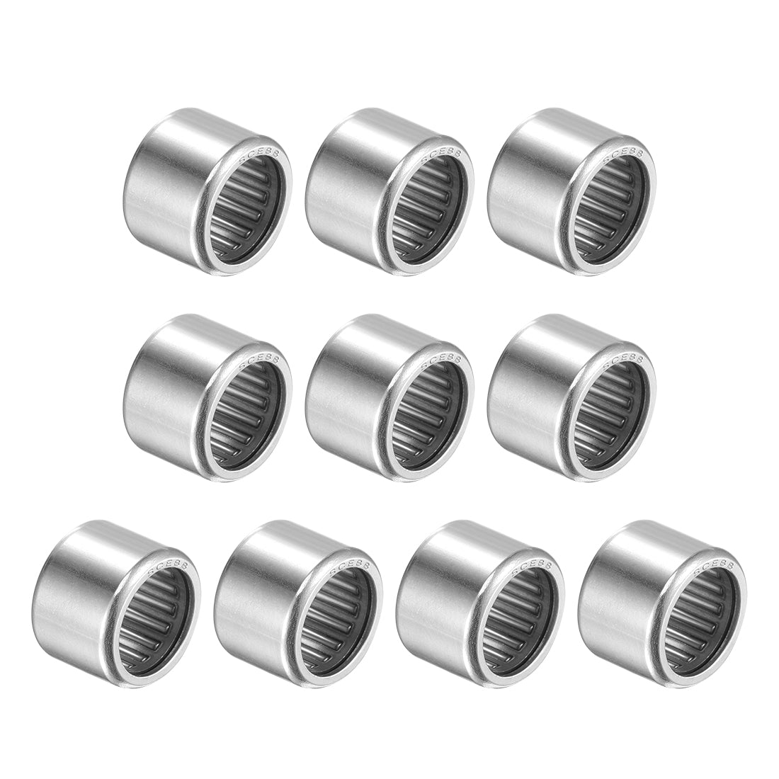 uxcell Uxcell Needle Roller Bearings, Open End Stamping Steel Drawn Cup, Inch
