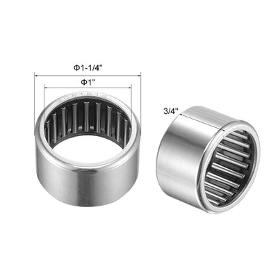 Harfington Uxcell Needle Roller Bearings, Open End Stamping Steel Drawn Cup, Inch