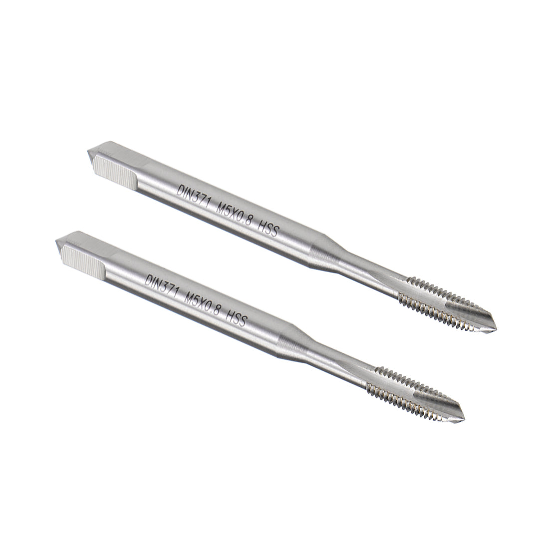 uxcell Uxcell M5 x 0.8 Spiral Point Threading Tap H2 Tolerance High Speed Steel Uncoated 2pcs