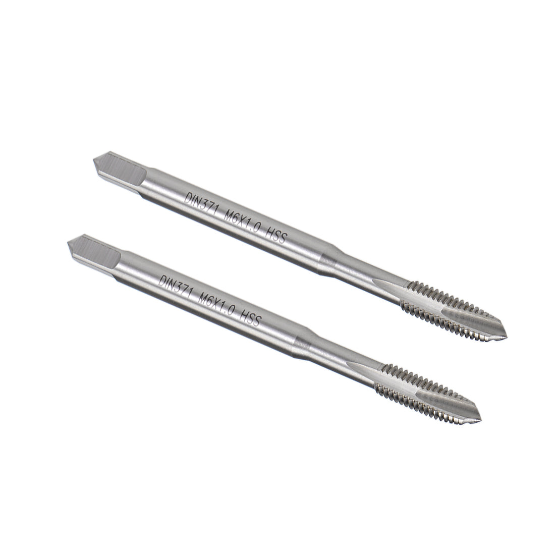 uxcell Uxcell M6 x 1 Spiral Point Threading Tap H2 Tolerance High Speed Steel Uncoated 2pcs