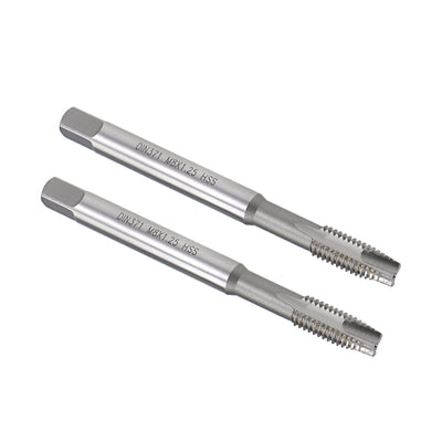 Harfington Uxcell M8 x 1.25 Spiral Point Threading Tap H2 Tolerance High Speed Steel Uncoated 2pcs