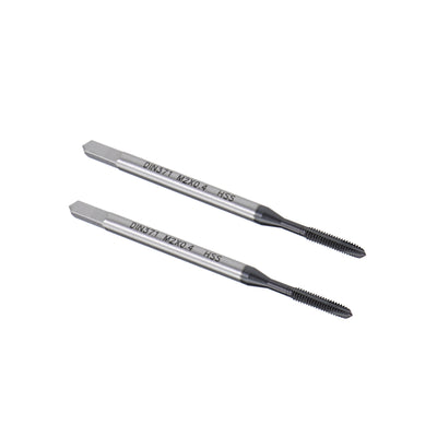 Harfington Uxcell M2 x 0.4 Spiral Point Threading Tap H2 HSS TICN Coated DIN371/376 2pcs