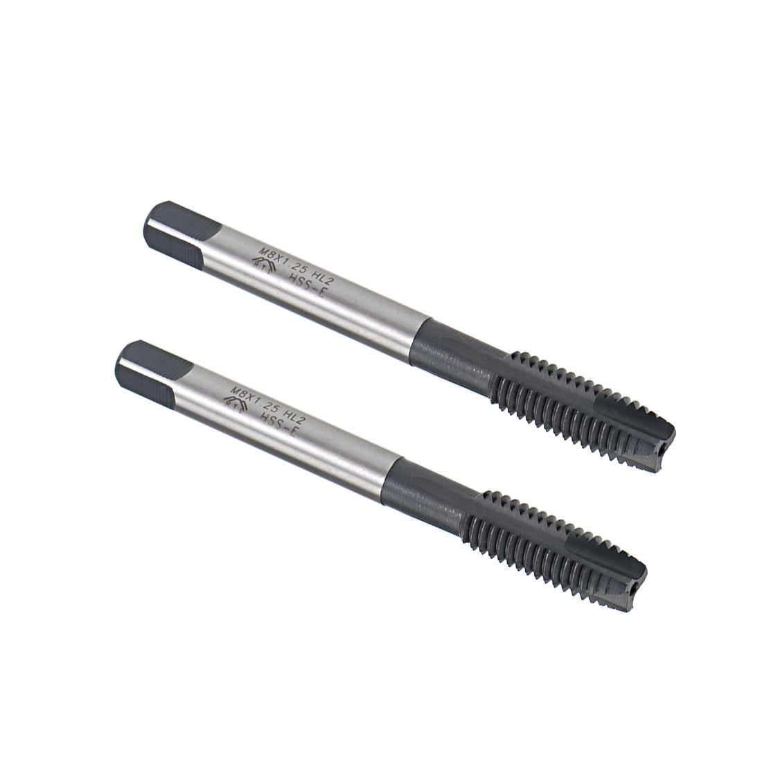 uxcell Uxcell M8 x 1.25 Spiral Point Threading Tap H2 High Speed Steel TICN Coated 2pcs
