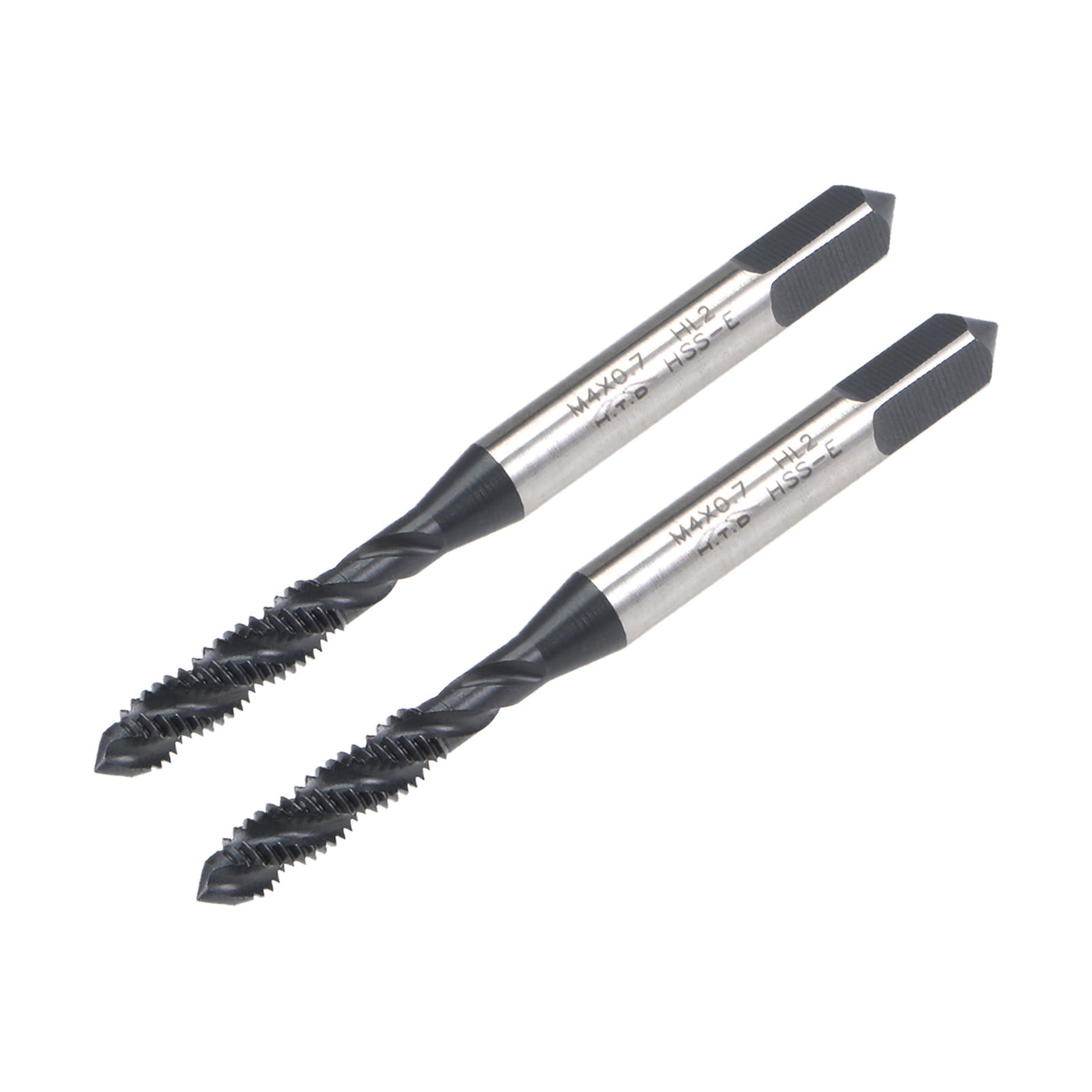 uxcell Uxcell M4 x 0.7 Spiral Flute Tap Metric Machine Thread Tap HSS Nitriding Coated 2pcs