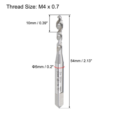 Harfington Uxcell M4 x 0.7 Spiral Flute Tap Metric Machine Thread Tap HSS Cobalt Uncoated