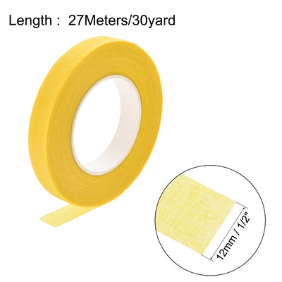 Harfington Uxcell 2Roll 1/2"x30Yard Yellow Floral Tape Flower Adhesives Floral Arrangement Kit