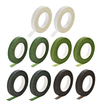 Harfington Uxcell 10Roll 1/2"x30Yard 5 Color Floral Tape Flower Adhesives Floral Arrangement Kit