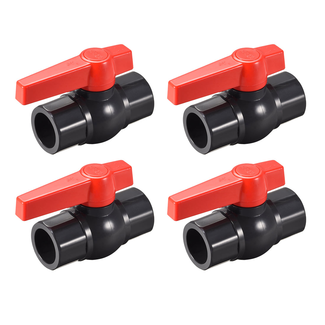 Uxcell Uxcell Ball Valve, 20mm Inner Diameter DN15, Socket Type, for Control Water Flow, PVC Grey 4Pcs