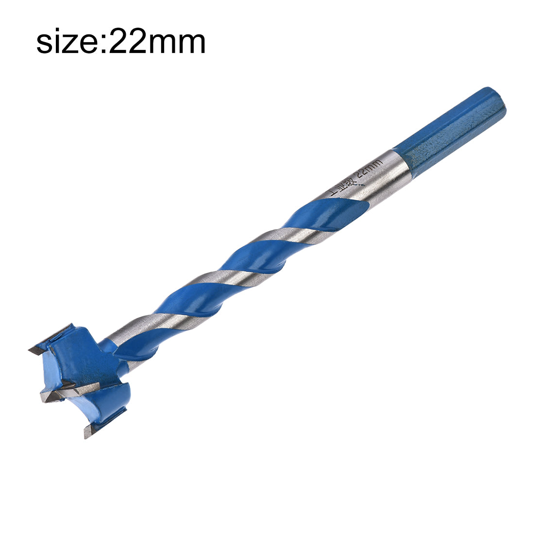 uxcell Uxcell Forstner Wood Boring Drill Bit 22mm Dia. Hole Saw Carbide Alloy Steel Tip Hex Shank Cutting for Hinge Plywood Wood Tool Blue
