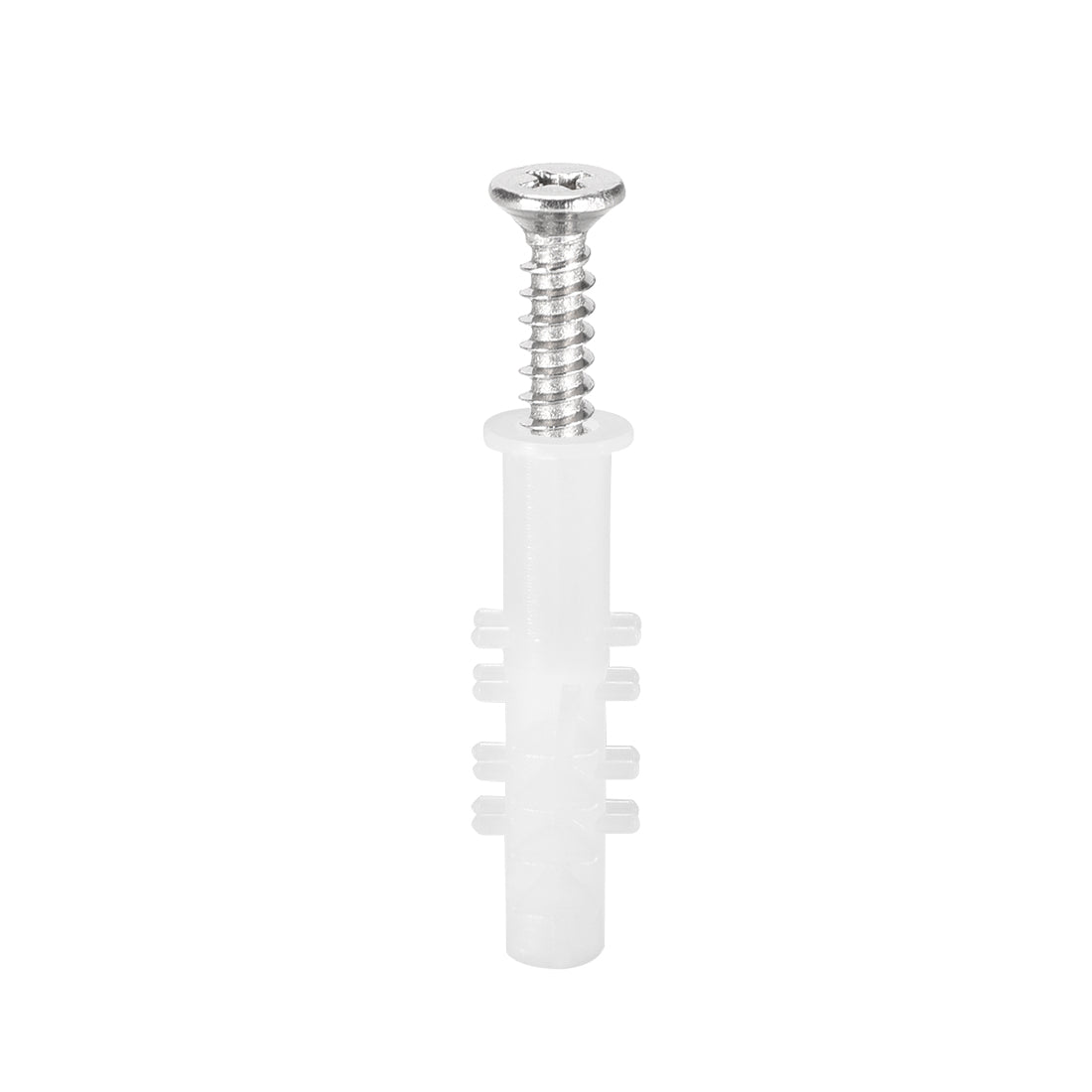uxcell Uxcell 6x30mm Plastic Expansion Tube for Drywall with Screws White 100pcs