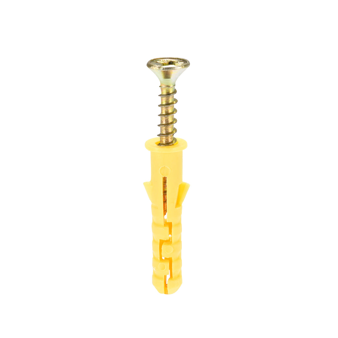 Uxcell 6mmx30mm Plastic Expansion Tube for Drywall with Screws Yellow ...