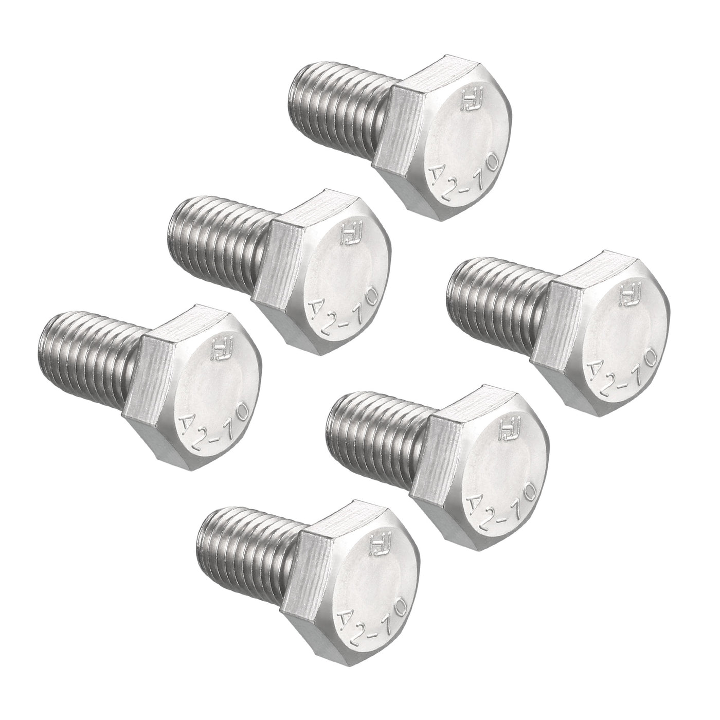 uxcell Uxcell Hex Bolt, 304 Stainless Steel Fully Threaded, Screw Bolts