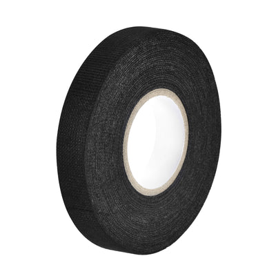 Harfington Uxcell Adhesive Cloth Fabric Tape Wire Harness Looms Single-Side 15mm x 15m Black