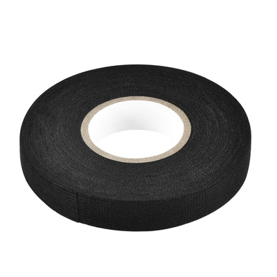 Harfington Uxcell Adhesive Cloth Fabric Tape Wire Harness Looms Single-Side 15mm x 15m Black 2 Pcs
