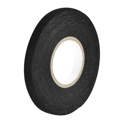 Harfington Uxcell Adhesive Cloth Fabric Tape Wire Harness Looms Single-Side 9mm x 15m Black