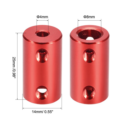 Harfington Uxcell 3mm to 6mm Bore Rigid Coupling 25mm Length 14mm Diameter Aluminum Alloy Shaft Coupler Connector Red