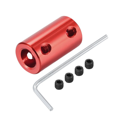 Harfington Uxcell 3mm to 6mm Bore Rigid Coupling 25mm Length 14mm Diameter Aluminum Alloy Shaft Coupler Connector Red 4pcs