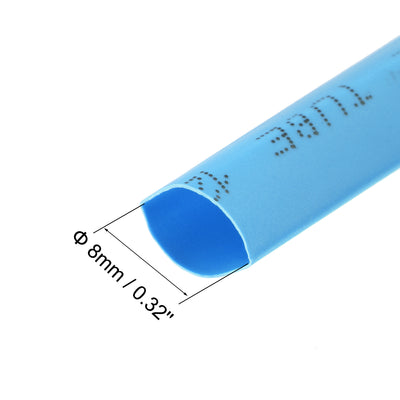 Harfington Uxcell Heat Shrink Tubing, 5/16"(8mm) Dia 13.7mm Flat Width 2:1 rate 10ft - Blue