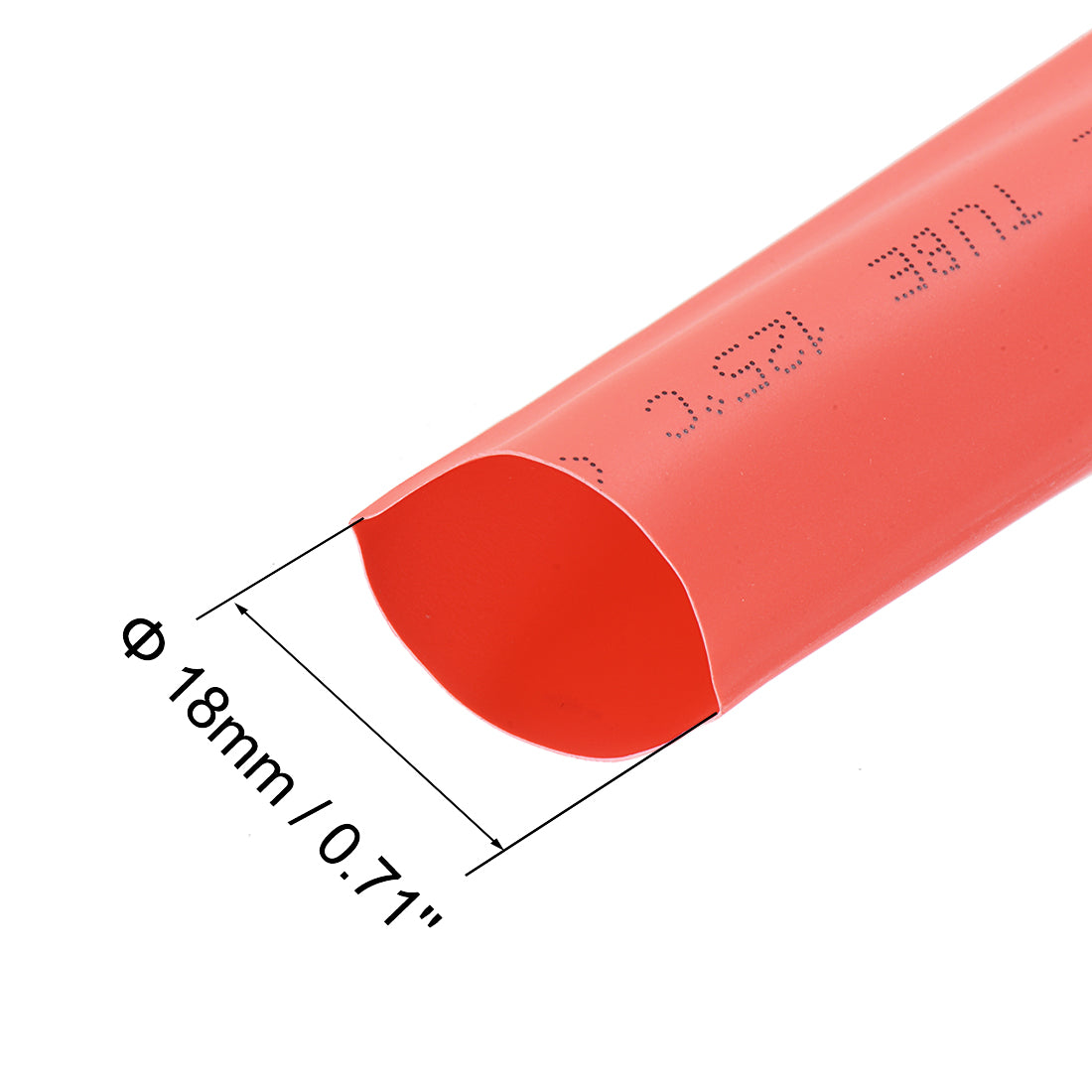 uxcell Uxcell Heat Shrink Tubing, 18mm Dia 30mm Flat Width 2:1 rate 7m - Red