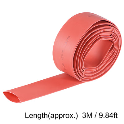 Harfington Uxcell Heat Shrink Tubing, 3/4"(20mm) Dia 34mm Flat Width 2:1 rate 10ft - Red