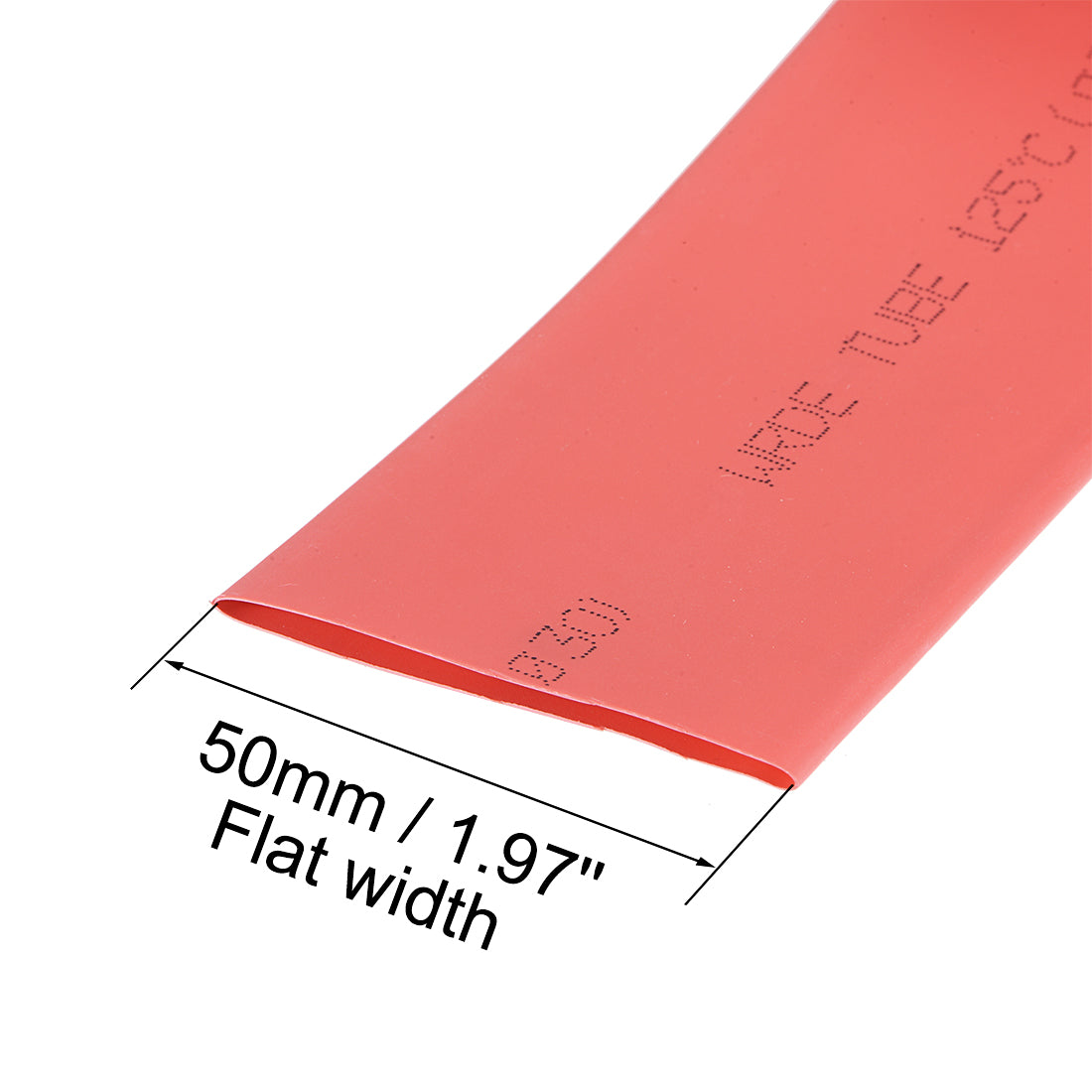 uxcell Uxcell Heat Shrink Tubing, 30mm Dia 50mm Flat Width 2:1 rate 1m - Red