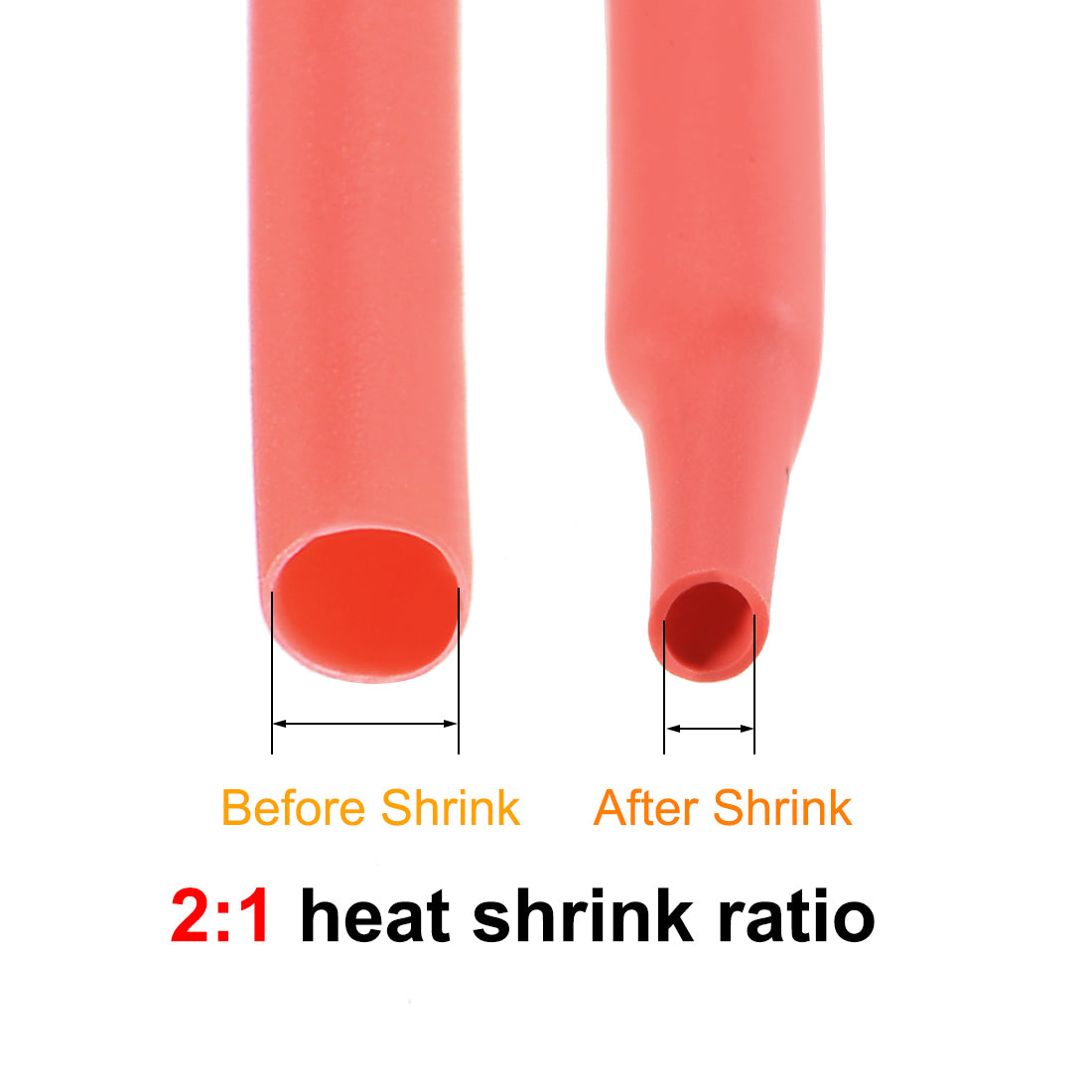 uxcell Uxcell Heat Shrink Tubing, 30mm Dia 50mm Flat Width 2:1 rate 1m - Red