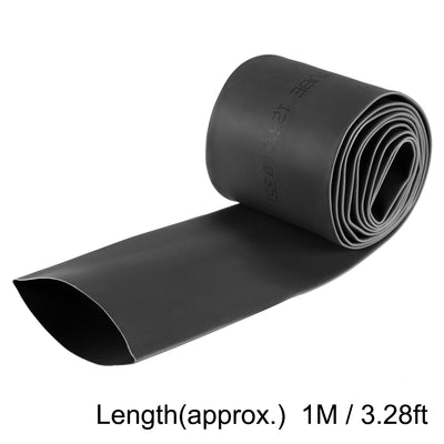 Harfington Uxcell Heat Shrink Tubing, 1-3/8"(35mm) Dia 57mm Flat Width 2:1 rate 1m - Black