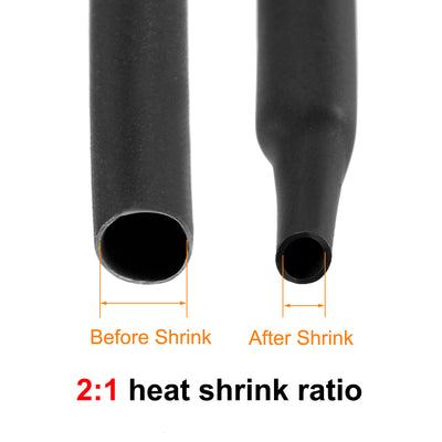Harfington Uxcell Heat Shrink Tubing, 1-3/8"(35mm) Dia 57mm Flat Width 2:1 rate 1m - Black