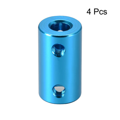 Harfington Uxcell 6.35mm to 8mm Bore Rigid Coupling 25mm Length 14mm Diameter Aluminum Alloy Shaft Coupler Connector Light Blue 4pcs
