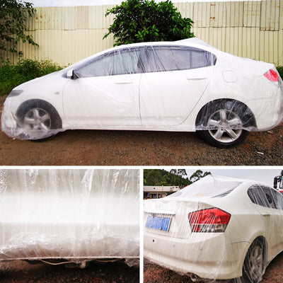 Harfington Plastic Car Cover Shield Rain Snow Hail Dust Universal for Car SUV
