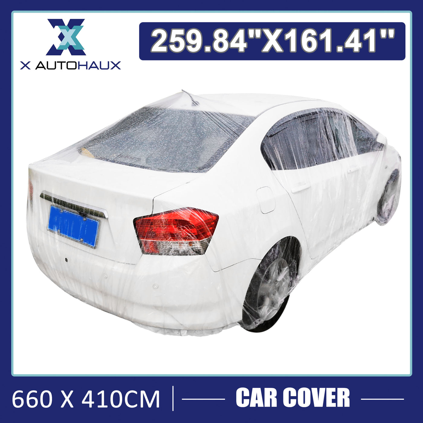 X AUTOHAUX Plastic Car Cover Shield Rain Snow Hail Dust Universal for Car SUV