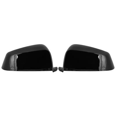 Harfington Pair New Exterior Rear View Mirror Housing Door Wing Mirror Covering Cap Glossy Black for BMW 5 Series E60 2008-2013