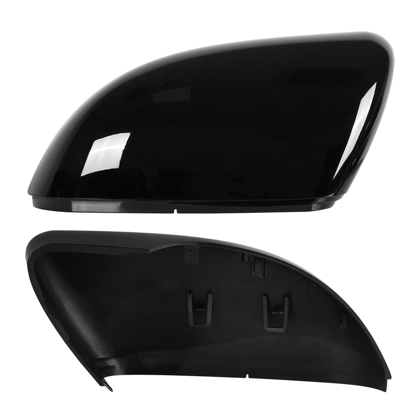X AUTOHAUX Pair New Exterior Rear View Mirror Housing Door Wing Mirror Covering Cap Glossy Black for Volkswagen Golf 6 2009-2012