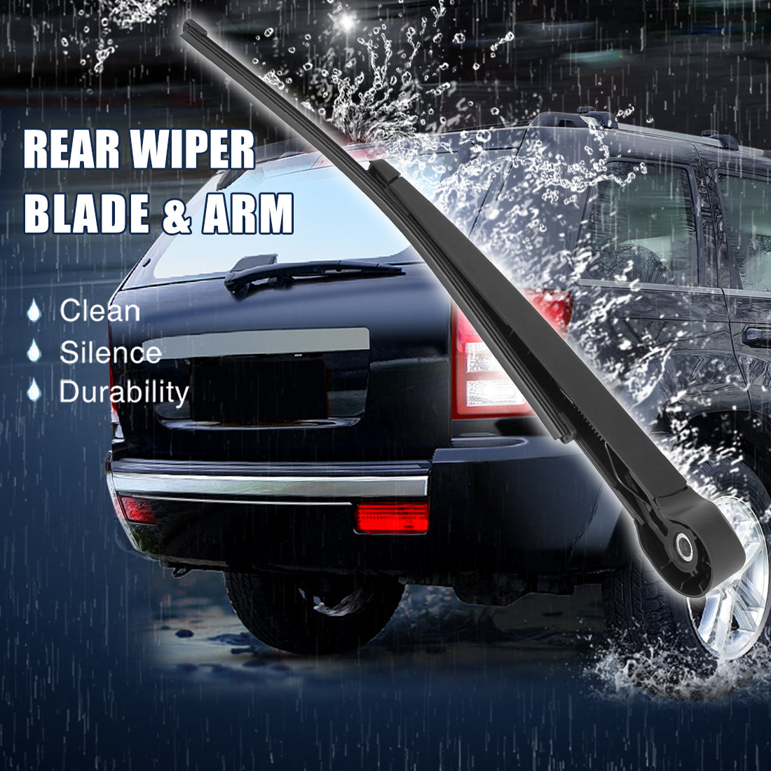 X AUTOHAUX Car 320mm 12'' Rear Windshield Wiper Blade Arm Set for Seat Leon Mk3 2013-2020