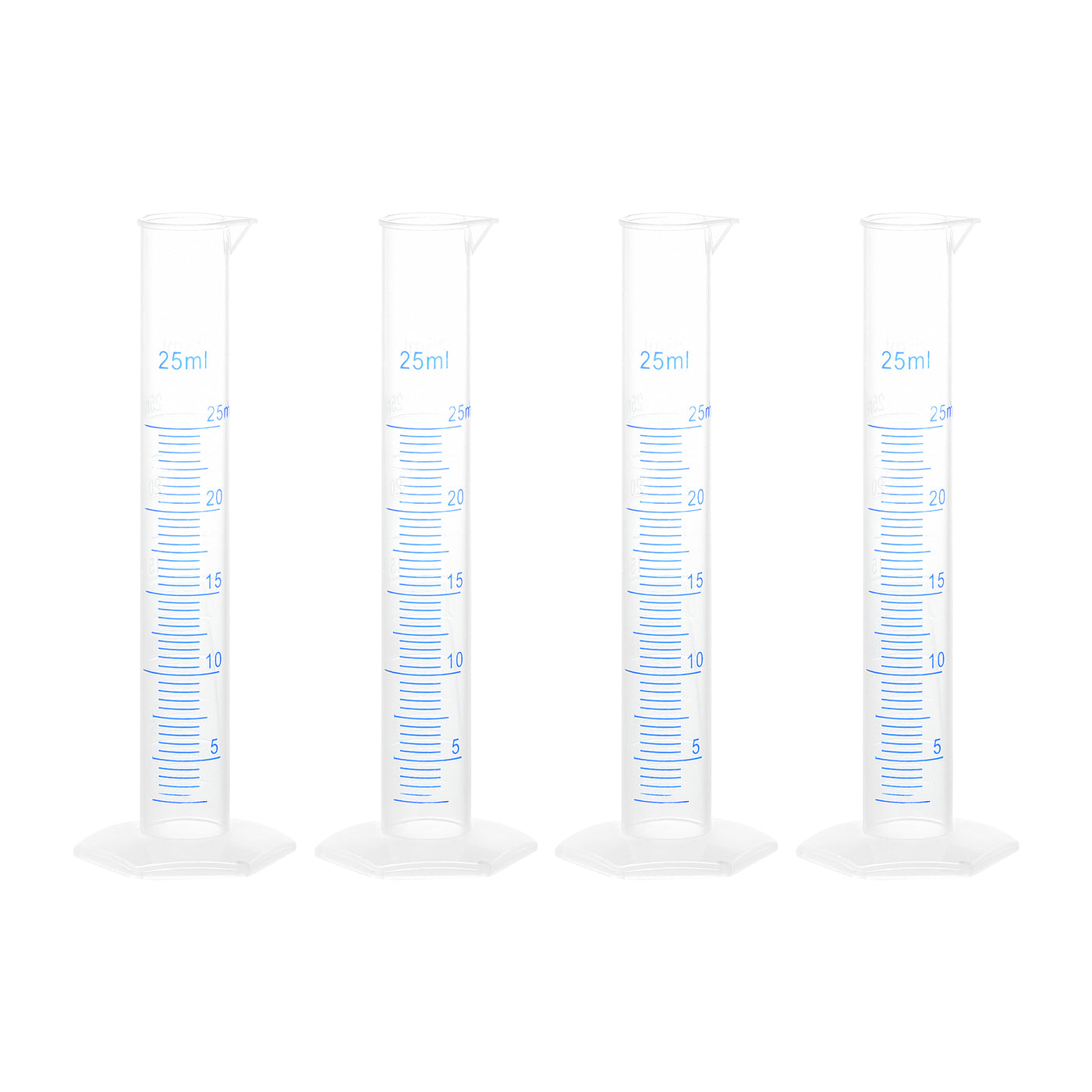 uxcell Uxcell Plastic Graduated Cylinder, 25ml Measuring Cylinder, 2-Sided Metric Marking 4Pcs