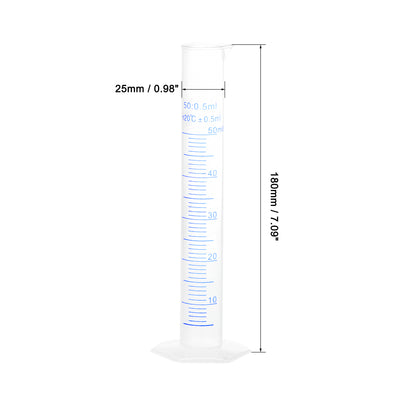 Harfington Uxcell Plastic Graduated Cylinder, 50ml Measuring Cylinder, 2-Sided Metric Marking