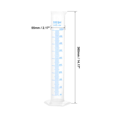 Harfington Uxcell Plastic Graduated Cylinder, 500ml Measuring Cylinder, 2-Sided Metric Marking
